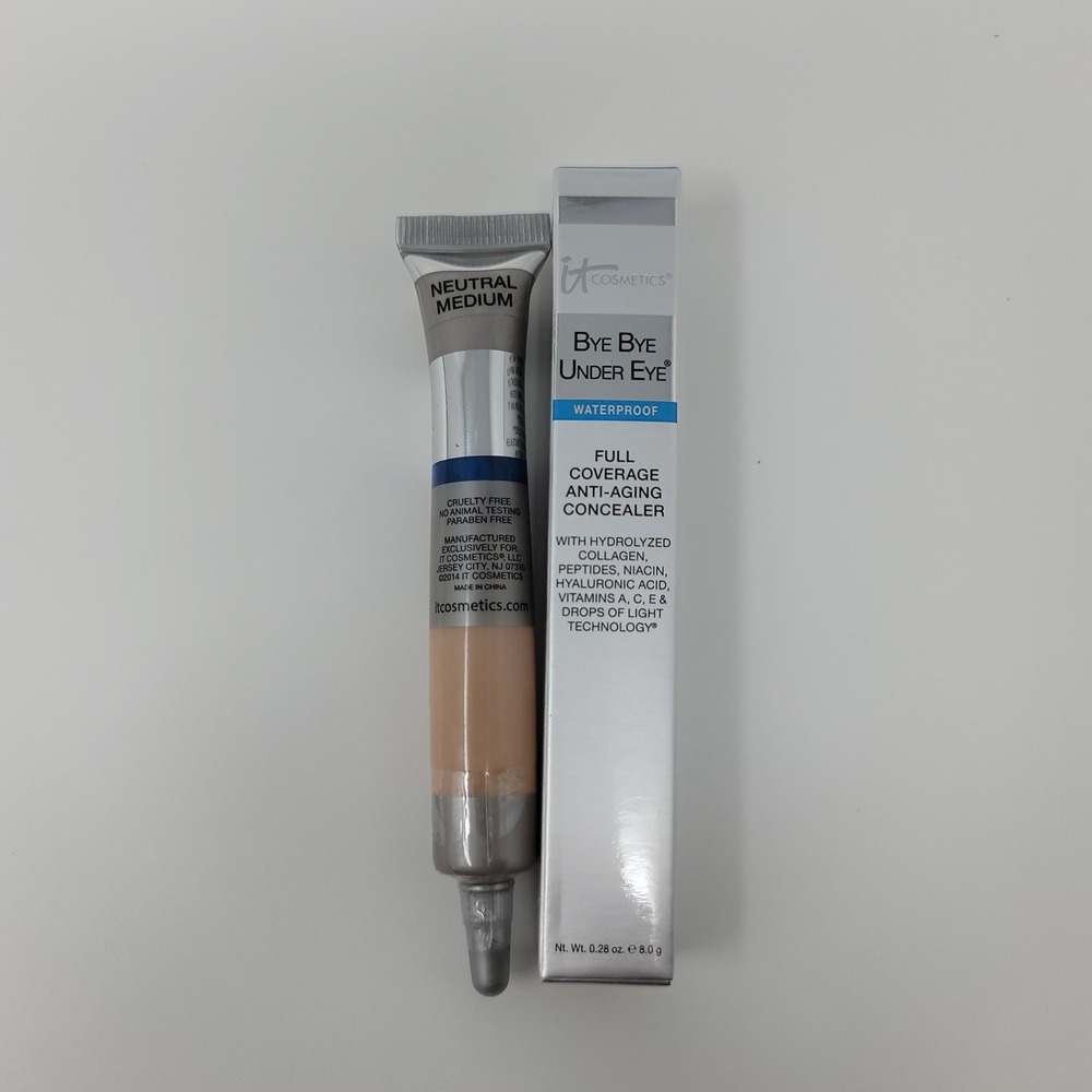 IT Cosmetics Bye Bye Under Eye Waterproof Concealer Neutral Medium 0.28oz New - Picture 3 of 4